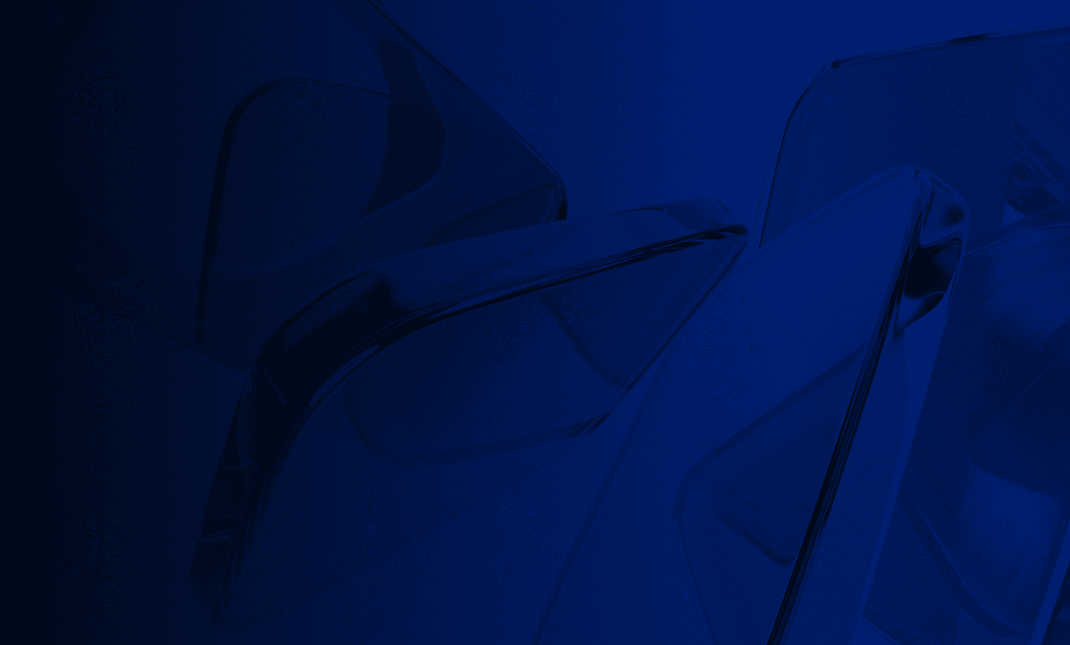 Dark blue gradient background with abstract geometric patterns