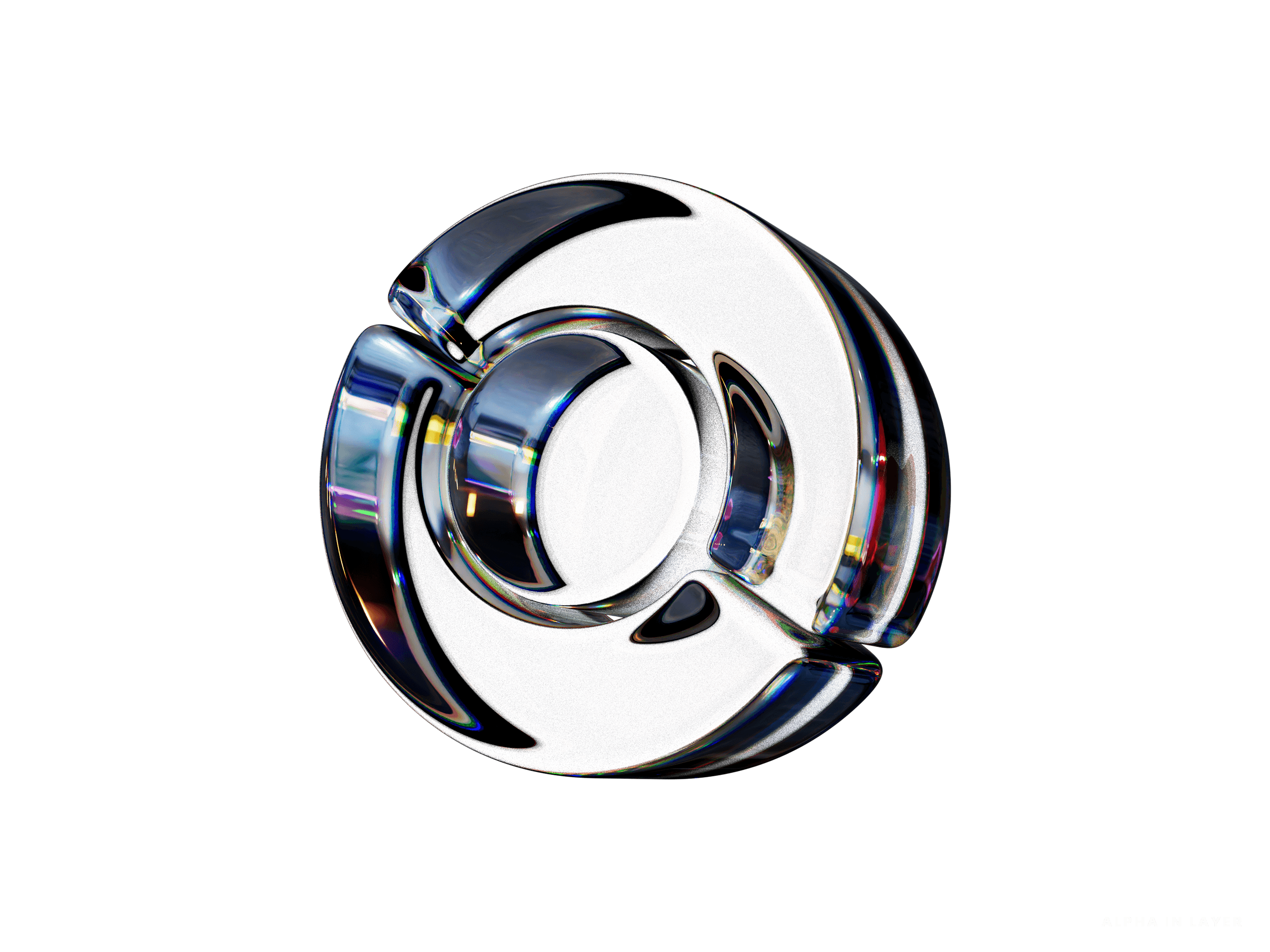 3D metallic abstract circular shape