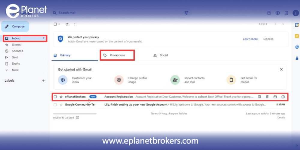 register ac account at eplanet brokers