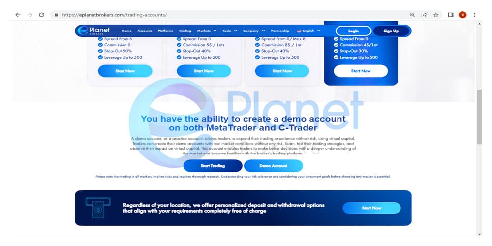 Steps to register and create a demo account