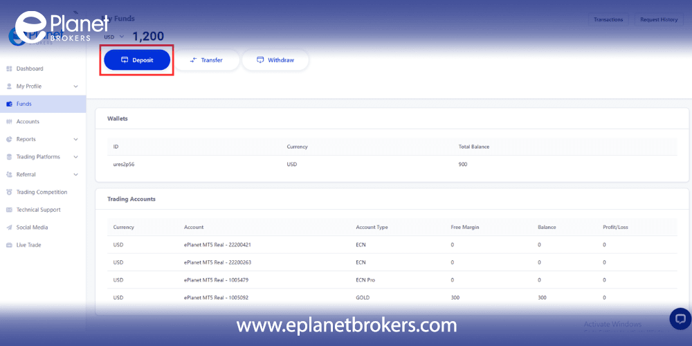 Internal Transfer at ePlanet Brokers