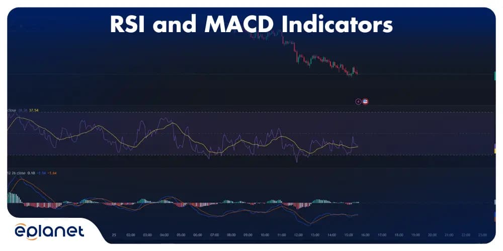 RSI and MACD Indicators on the Gold Chart
